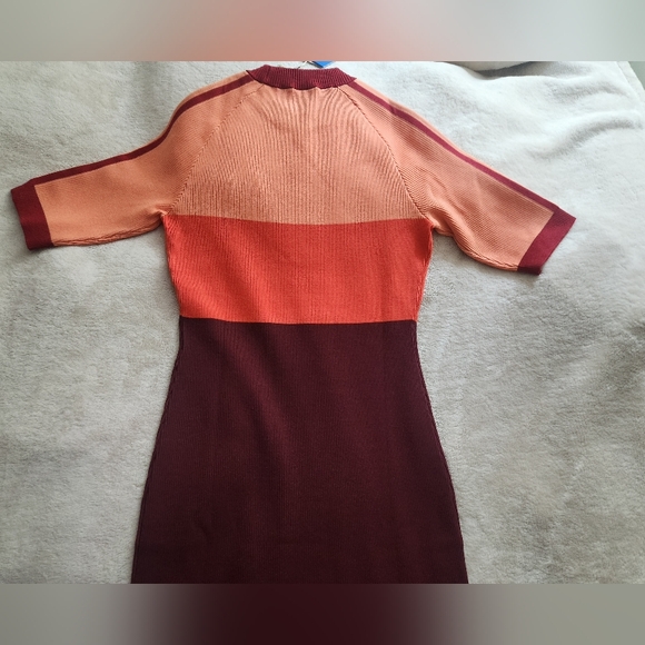 Adidas X KSENIASCHNAIDER Tricolor Knit Dress Coral Fusion/Bright Red/Shadow NWT - Picture 12 of 16